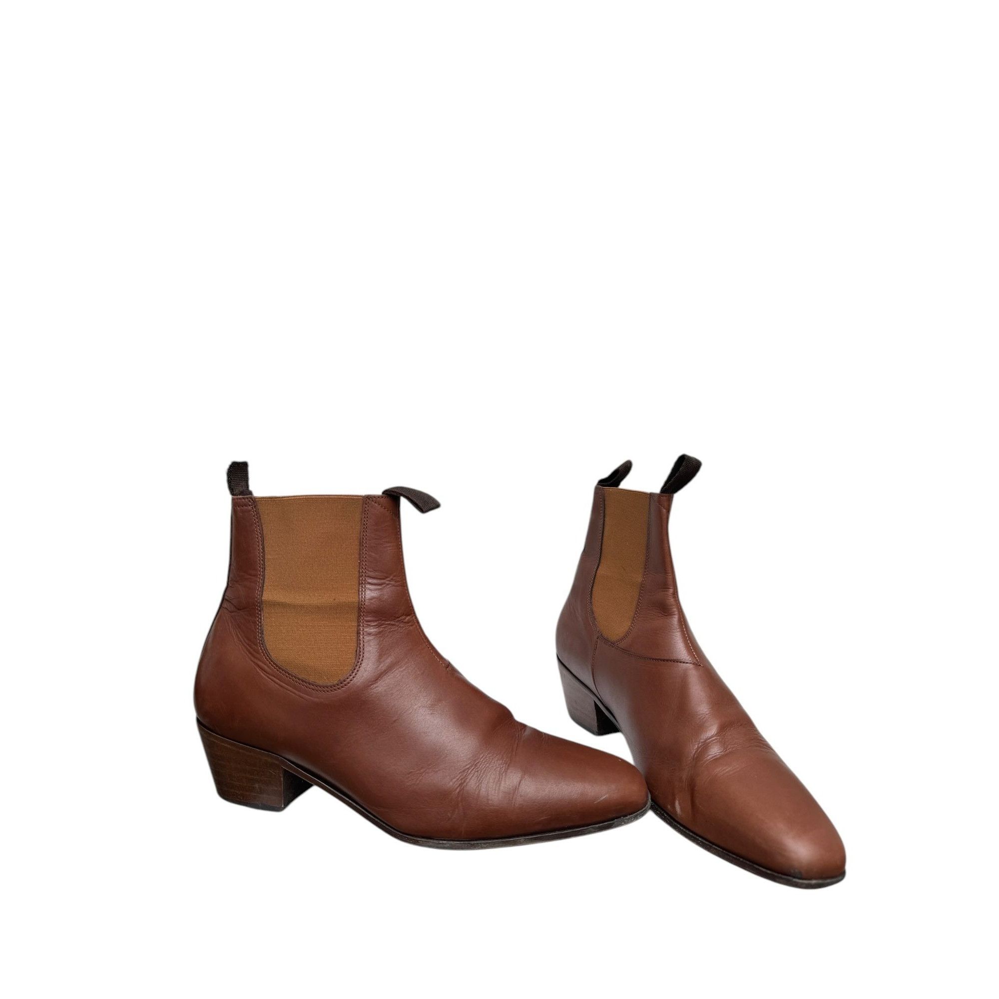 Sandro Brown Cuban Heel Chelsea Boots Size US 10 / EU 43 - 2 Thumbnail
