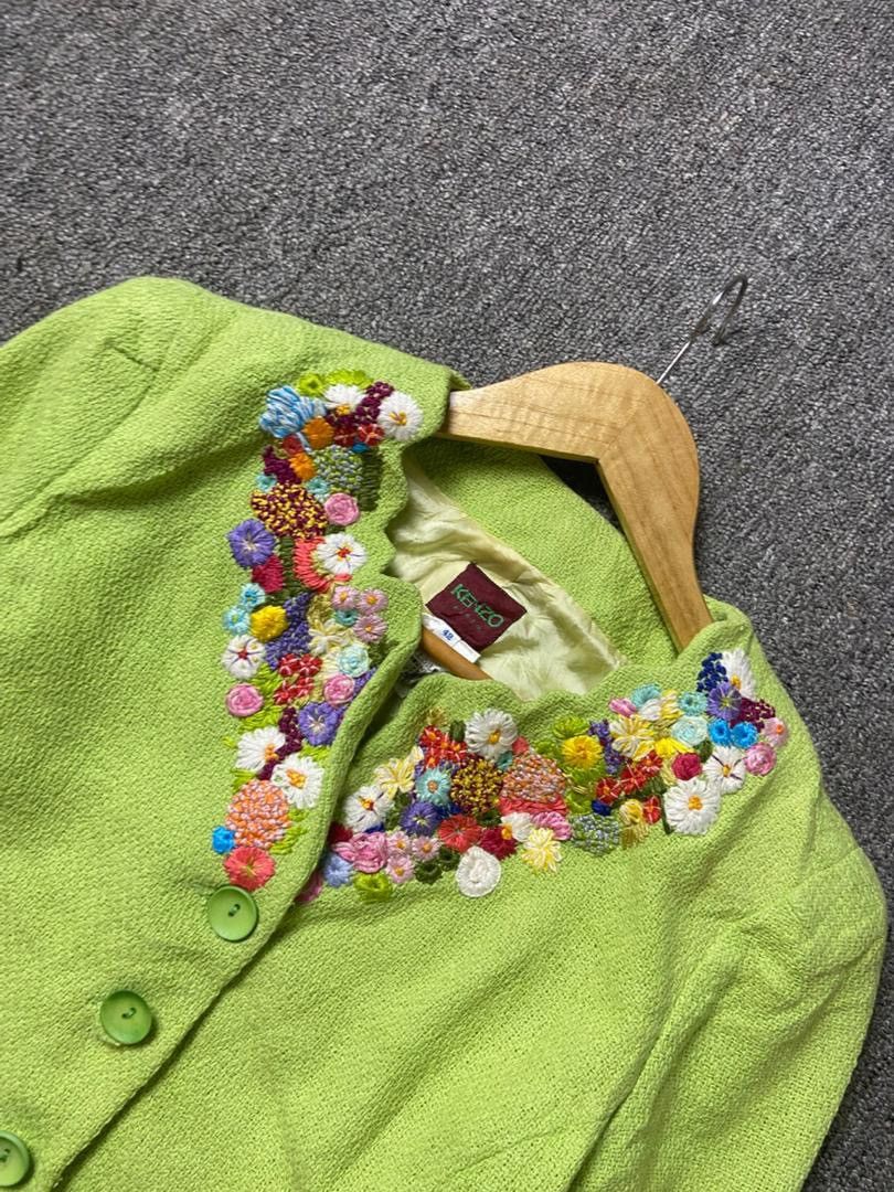 Kenzo Kenzo Paris Floral Embroidery Collarless Jacket (184) Size XS / US 0-2 / IT 36-38 - 8 Thumbnail