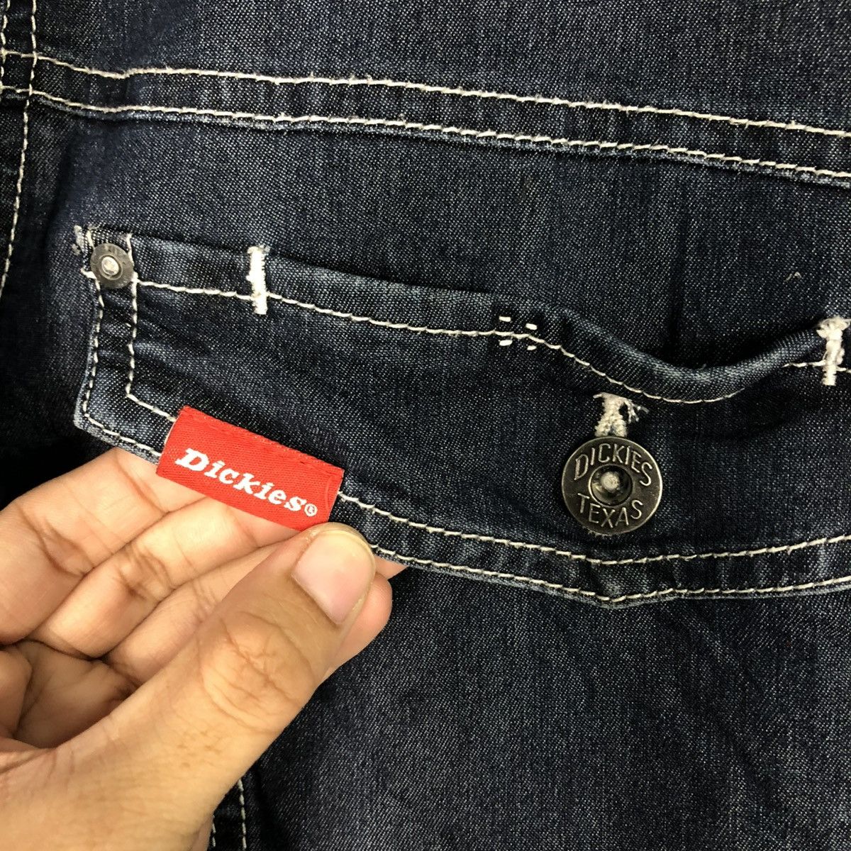 Japanese Brand 🔥VINTAGE DENIM WORKER OVERALL DICKIES USA INDIGO Size US 32 / EU 48 - 15 Thumbnail