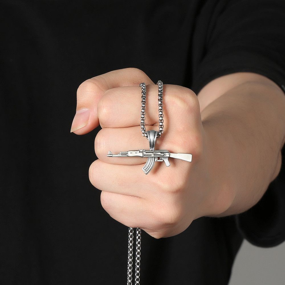 Jewelry Submachine Gun Pendant Necklace Size ONE SIZE - 1 Thumbnail