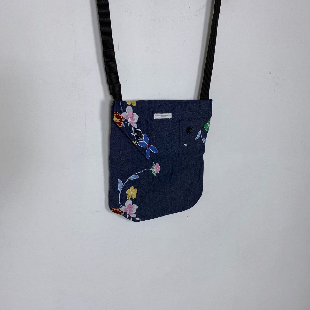 Engineered Garments INDIGO DENIM FLORAL EMBROIDERY SHOULDER POUCH Size ONE SIZE - 3 Thumbnail