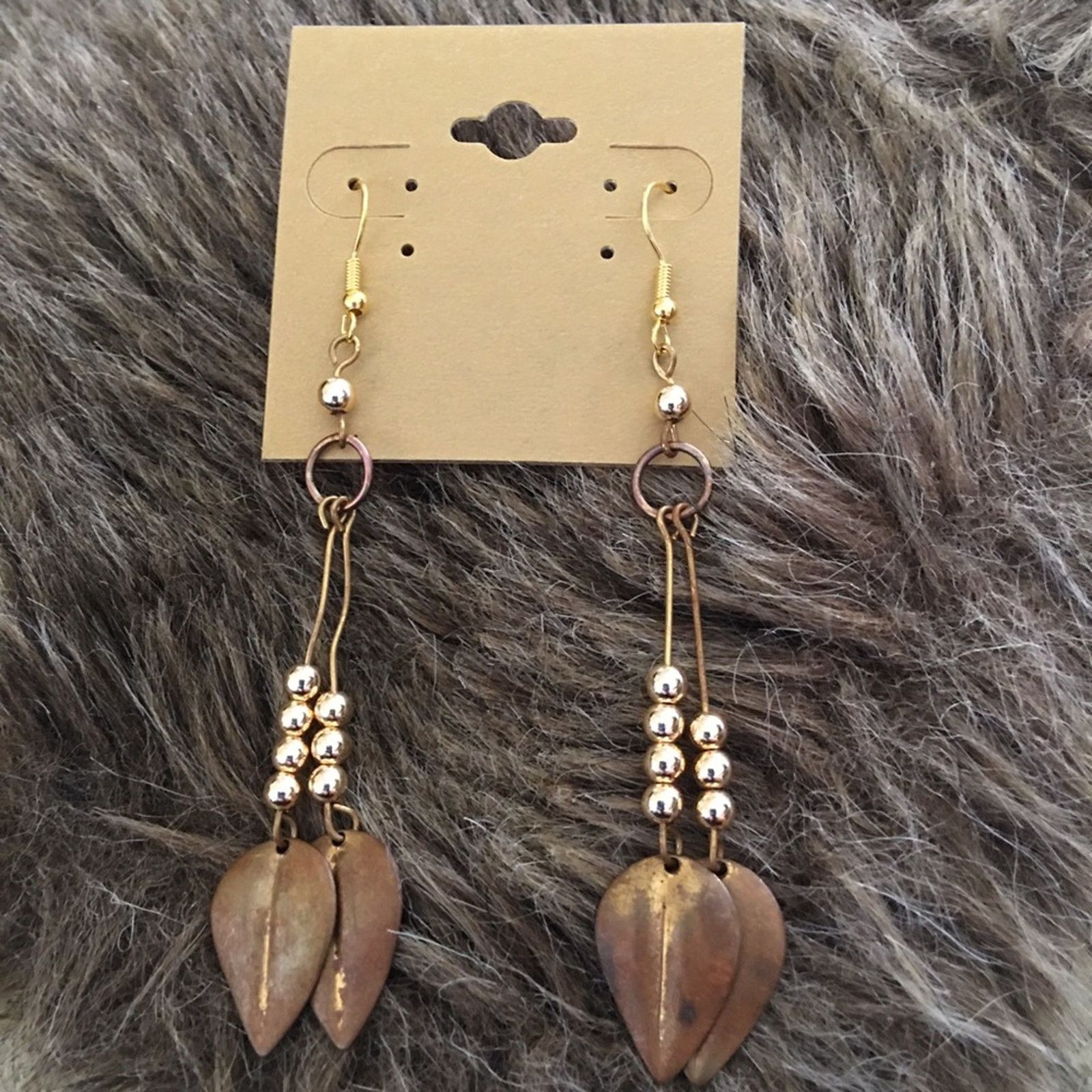 Vintage Vintage repurpose leaf design drop earrings Size ONE SIZE - 2 Thumbnail
