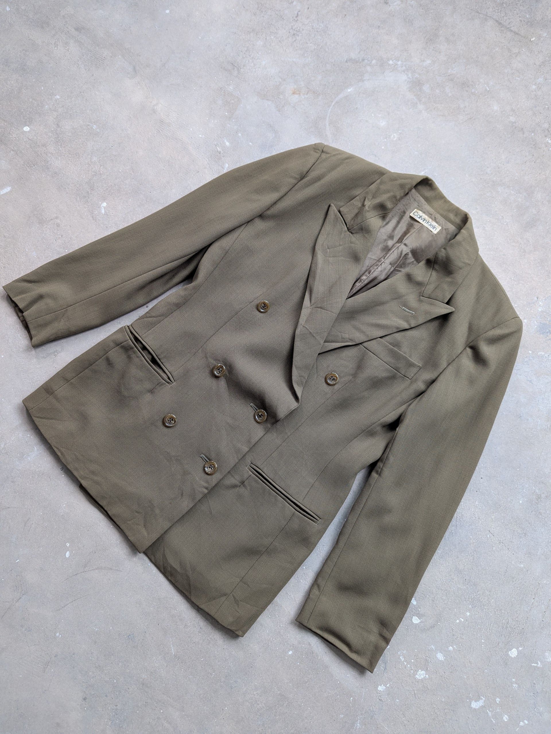 Calvin Klein Vintage Calvin Klein Wool Double Breasted Blazer Size M / US 6-8 / IT 42-44 - 2 Thumbnail