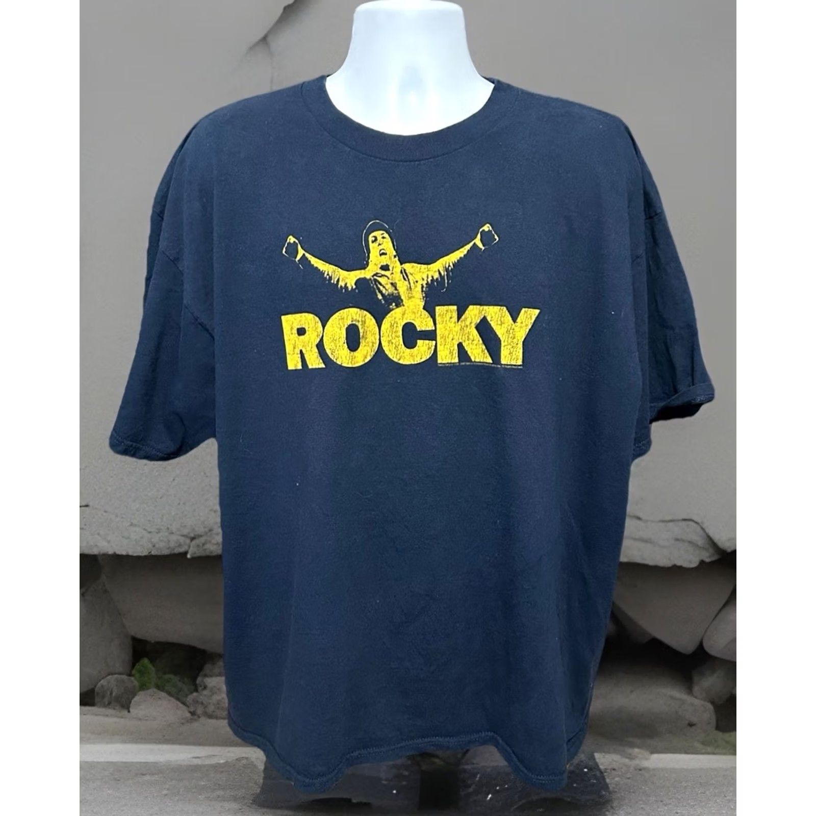Vintage Rocky Balboa Sylvester Stallone Graphic Shirt Men 2XL Navy Blue T-Shirt Size US XXL / EU 58 / 5 - 4 Thumbnail