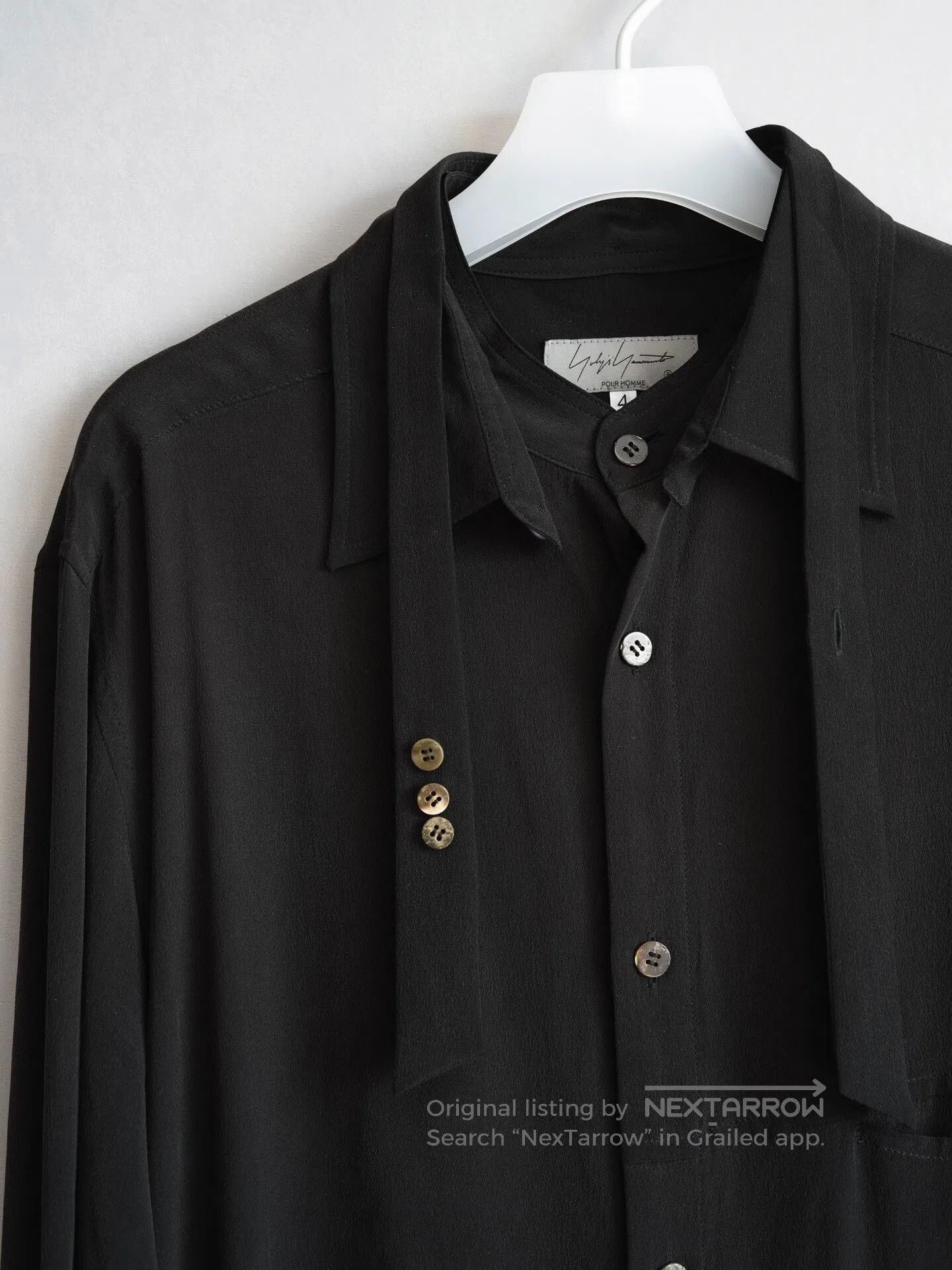 Yohji Yamamoto Yohji Yamamoto Double Collar Silk Shirt. Size XL / US 12-14 / IT 48-50 - 4 Thumbnail