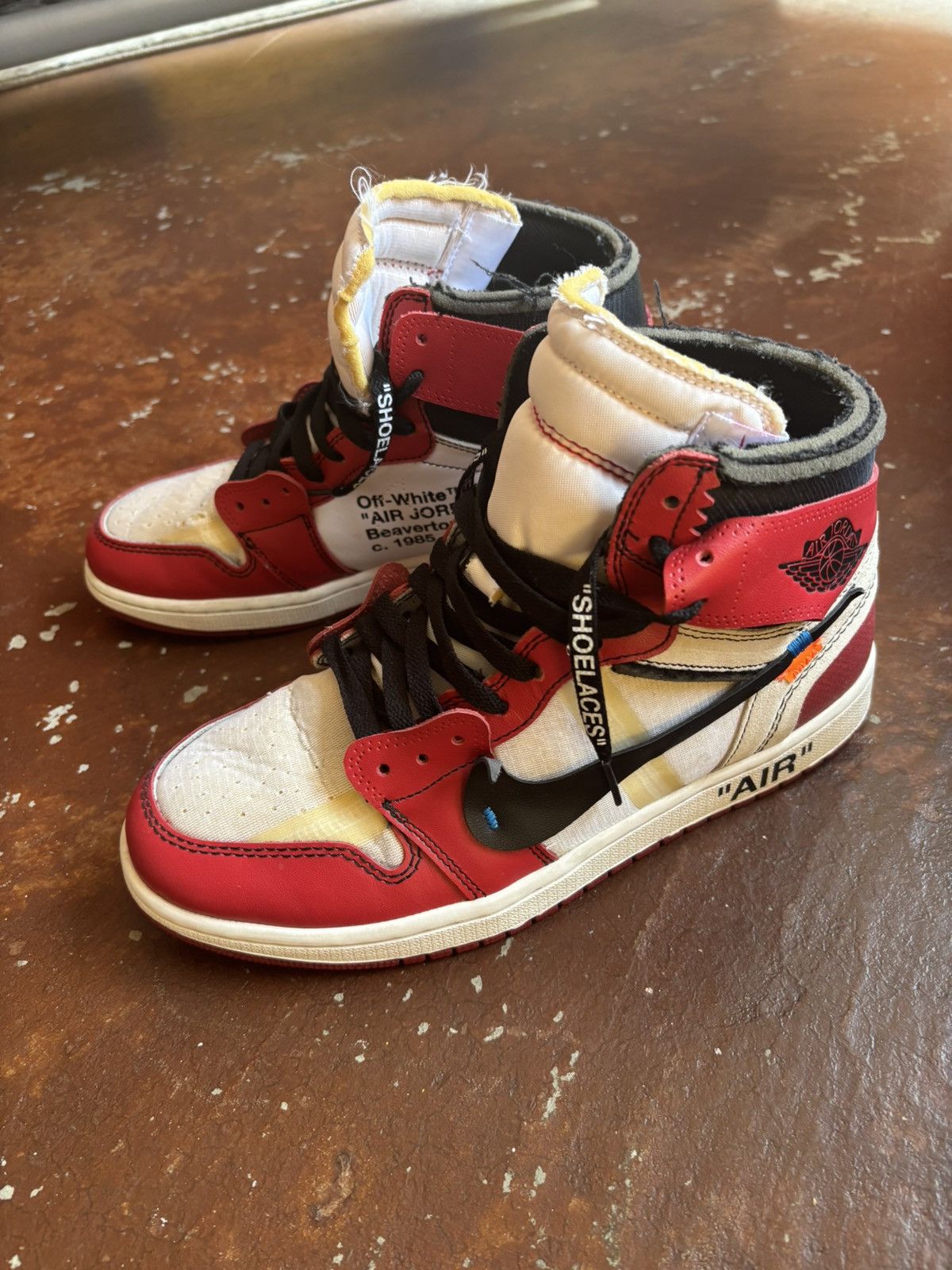 Off-White × Nike Air Jordan 1 US9.5 Nike Air Jordan 1 X Off-white Unc High-top Sneakers Size