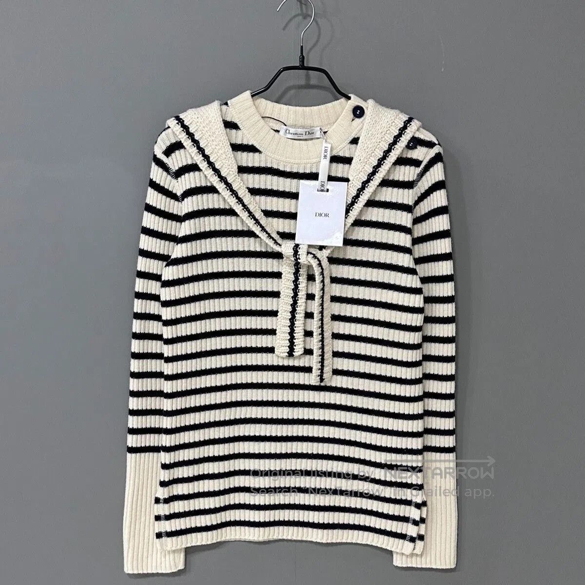 Dior Dior Black White Stripe Navy Collar Sweater. Size XS / US 0-2 / IT 36-38 - 1 Thumbnail