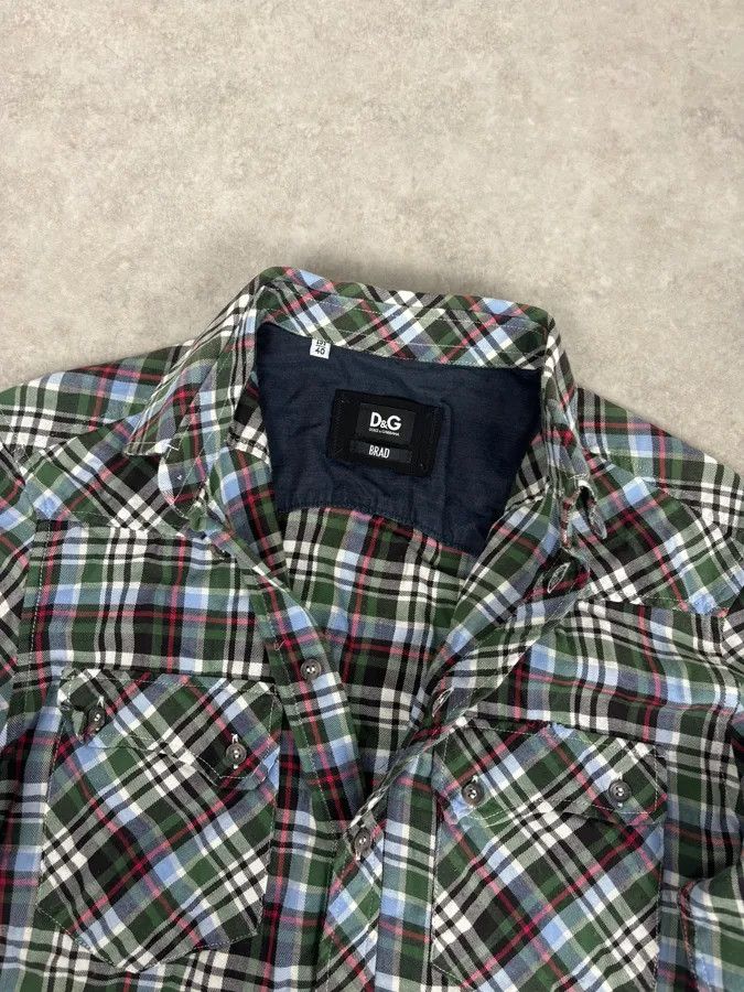 Dolce & Gabbana AW2008 Dolce & Gabbana Green Tartan Checkered Western Shirt Size US M / EU 48-50 / 2 - 9 Thumbnail