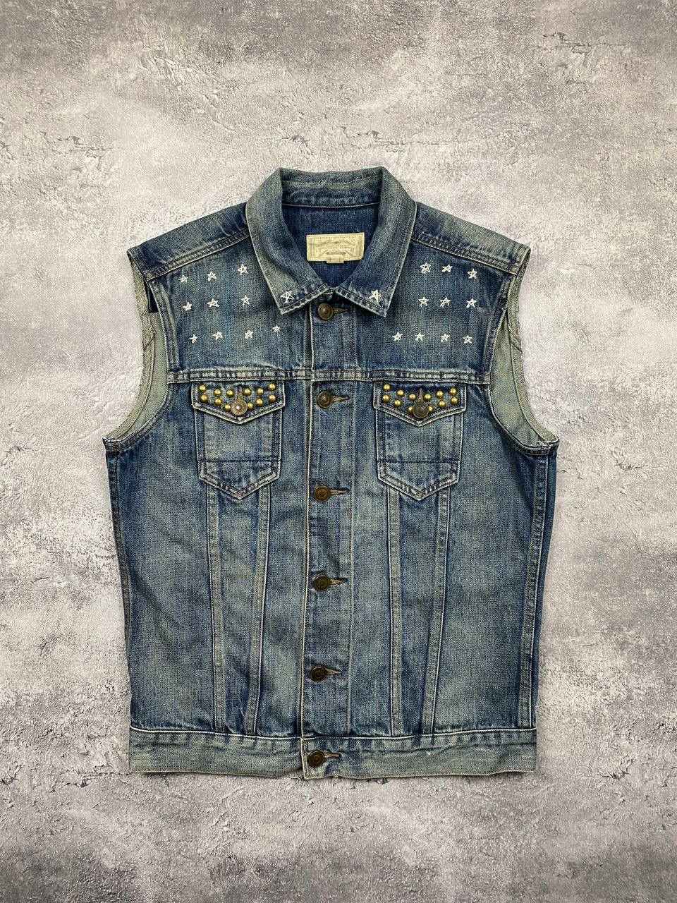 Allsaints Allsaints Selvedge Denim Vest Trucker Jacket Faded Biker Size US M / EU 48-50 / 2 - 1 Thumbnail