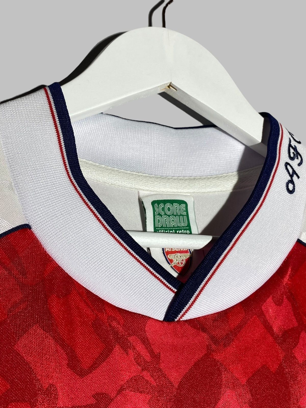 Other Vintage Arsenal London JVC Score Draw Jersey Football Shirt Size US L / EU 52-54 / 3 - 9 Thumbnail