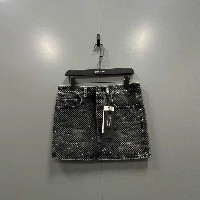 Balenciaga Balenciaga Black rhinestone-studded skirt Size 25" / US 0 / IT 36 - 1 Thumbnail