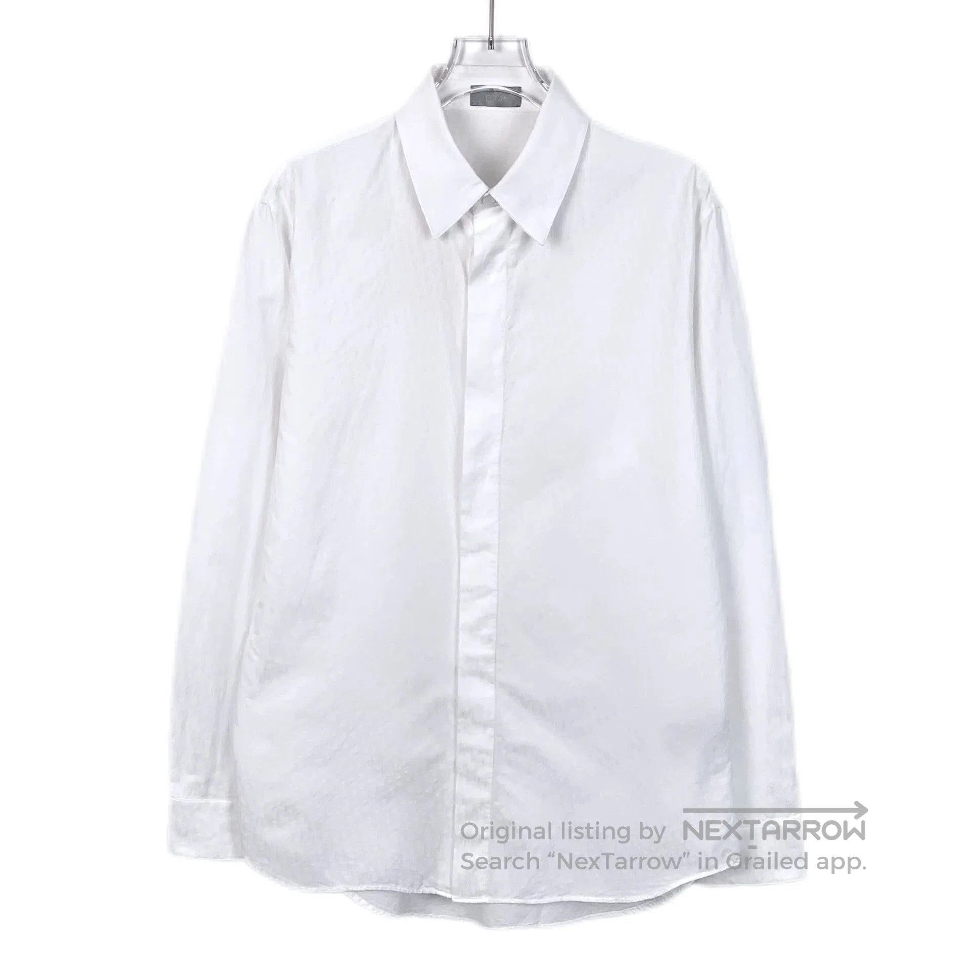 Dior Dior White Logo Monogram Cotton Shirt. Size US M / EU 48-50 / 2 - 1 Thumbnail