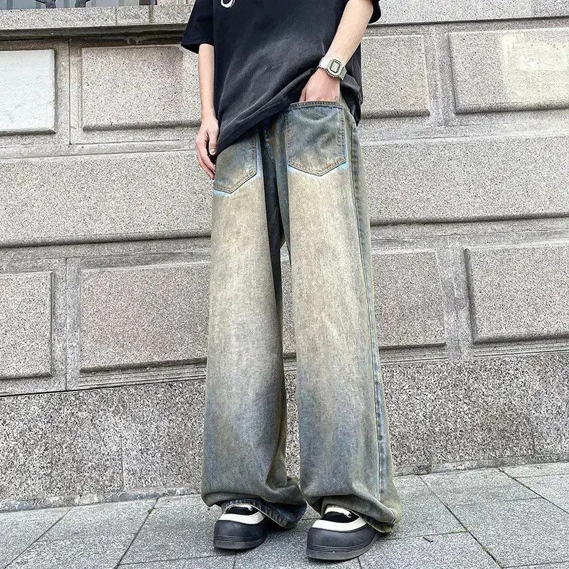 Japanese Brand Retro loose straight leg gradient jeans Size US 32 / EU 48 - 3 Thumbnail