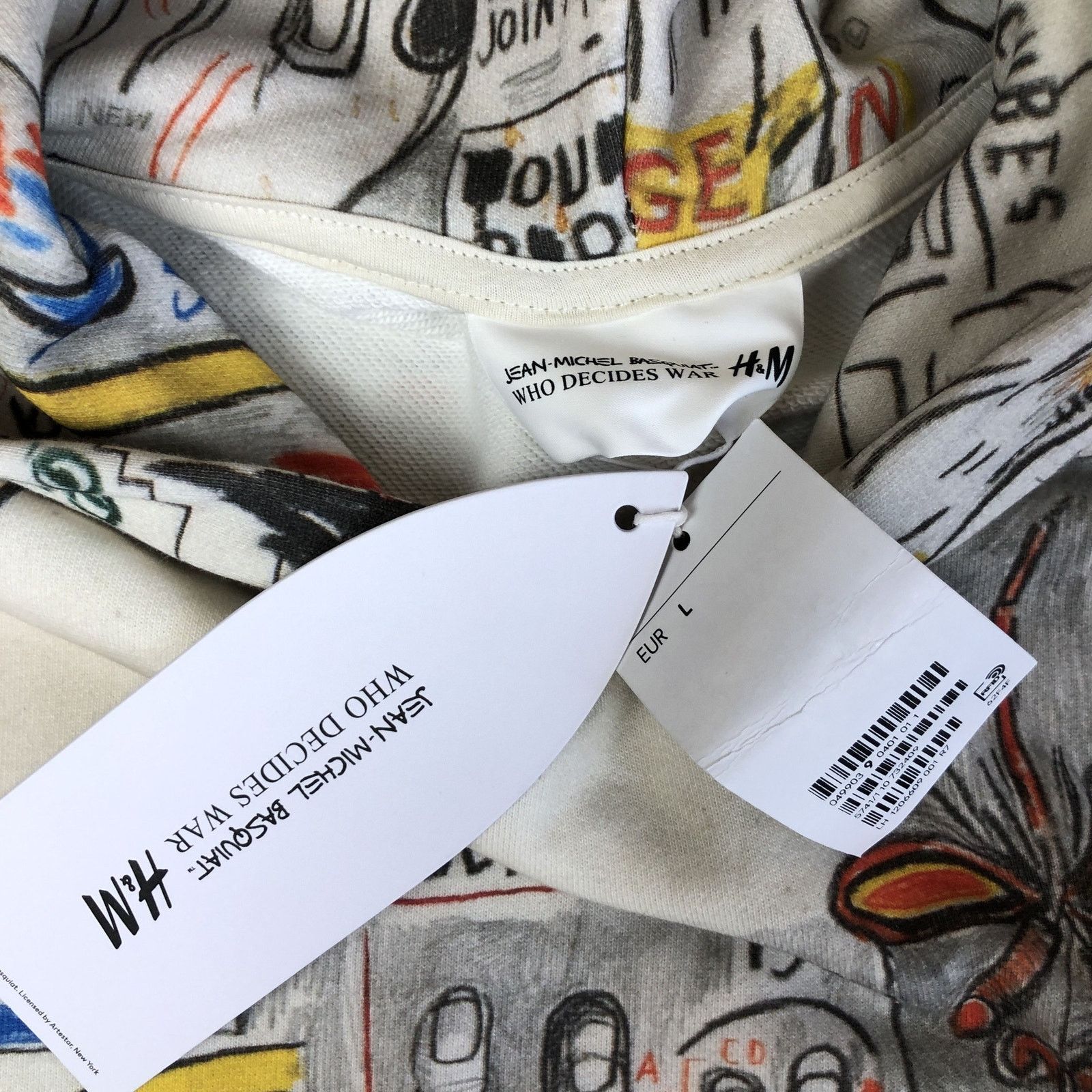 Ev Bravado × Jean-Michel Basquiat × Who Decides War H&M Who Decides War x Basquiat x Ev Bravado Graffiti Hoodie Size US L / EU 52-54 / 3 - 7 Thumbnail
