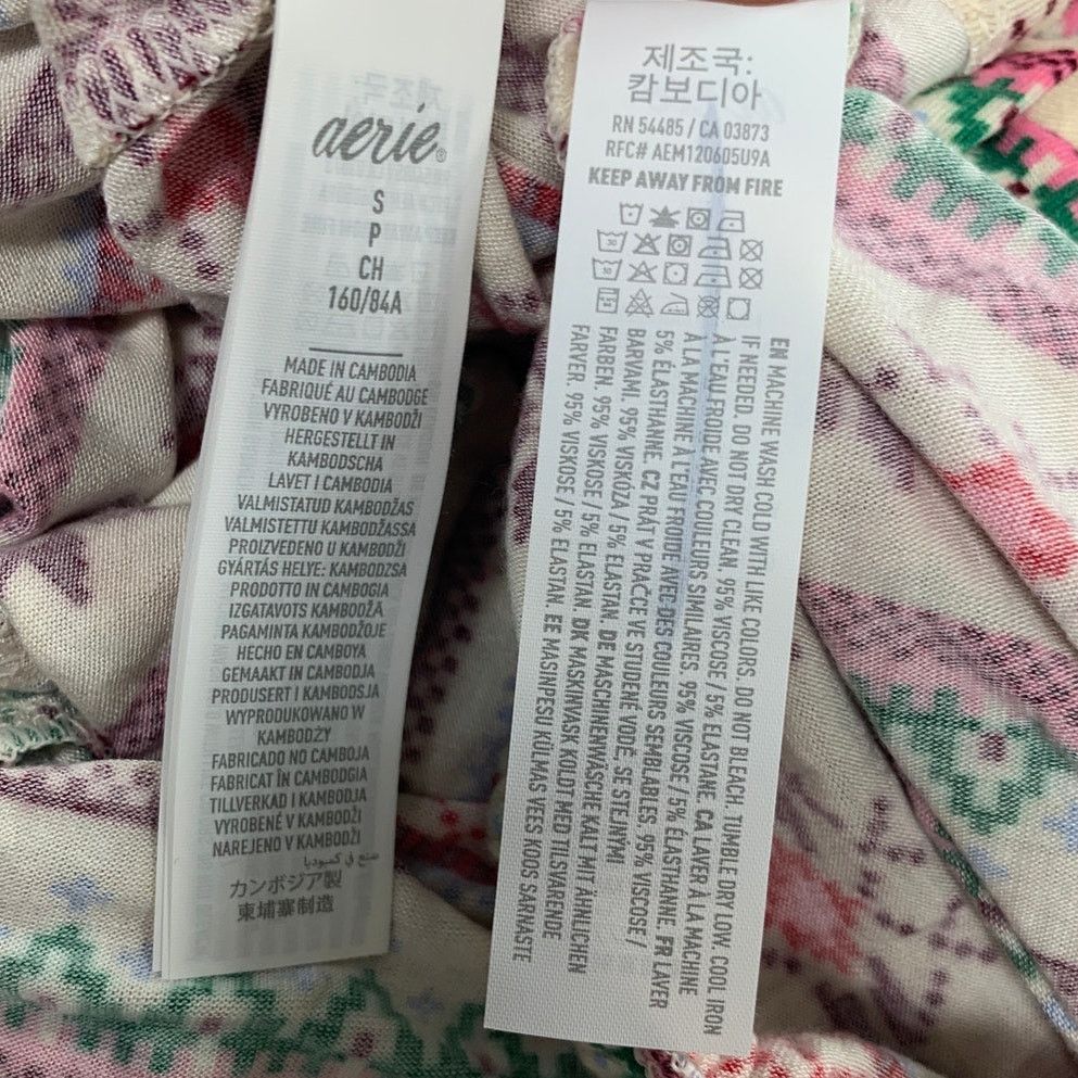 American Eagle Outfitters Aerie 2PC Long Sleeve Lightweight Soft Pajama Top Pants Set Size S / US 4 / IT 40 - 4 Thumbnail