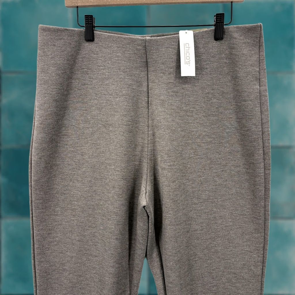Vintage Chicos Weekends Pants Womens 2 Taupe Scuba Knit Pull On Ankle Stretch Casual NWT Size 34" / US 12 / IT 48 - 1 Thumbnail