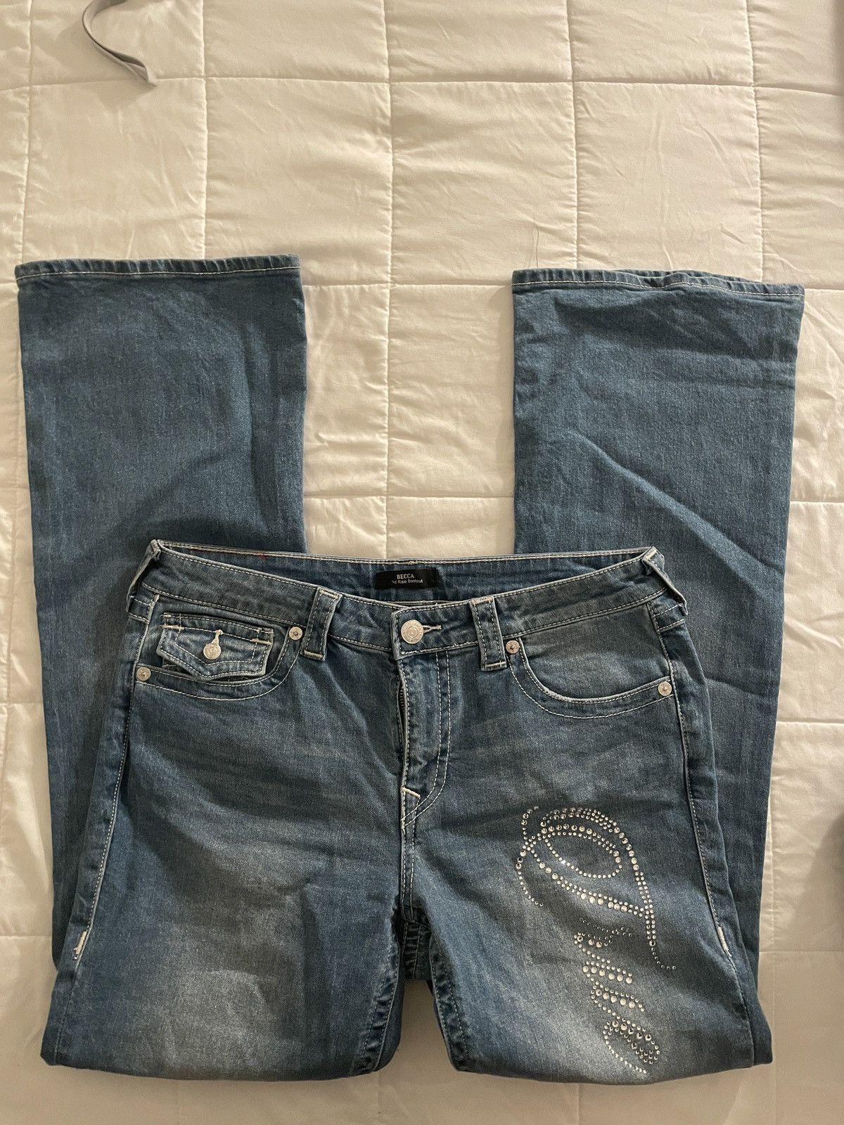 True Religion True Religion Bootcut Jeans with Rhinestones Size 31" - 1 Thumbnail
