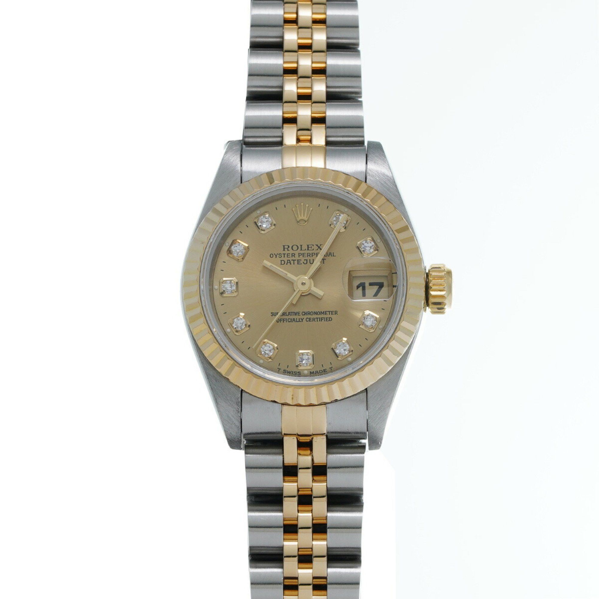 Rolex Datejust 10P Diamond 69173G W Series (Manufactured Around 1995) Champagne/diamond Ladies Watch Automatic, Women's