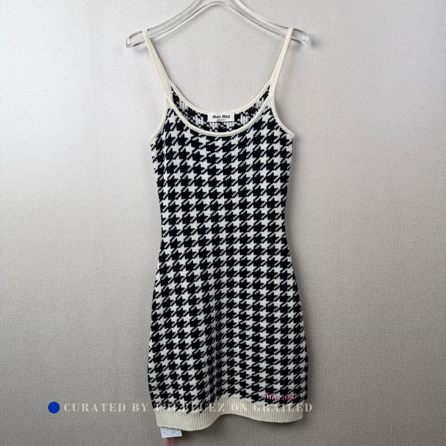 Miu Miu Miu Miu Houndstooth Camisole Dress Size S / US 4 / IT 40 - 1 Thumbnail