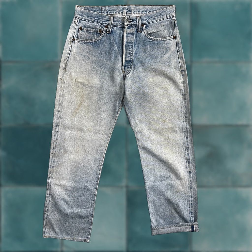 Levi's VINTAGE Levi's 501 Jeans Men Regular 30x26 Blue Light Wash 1980s 80s USA Distressed Slim Straight XX 501 Series Mens Size US 30 / EU 46 - 1 Thumbnail