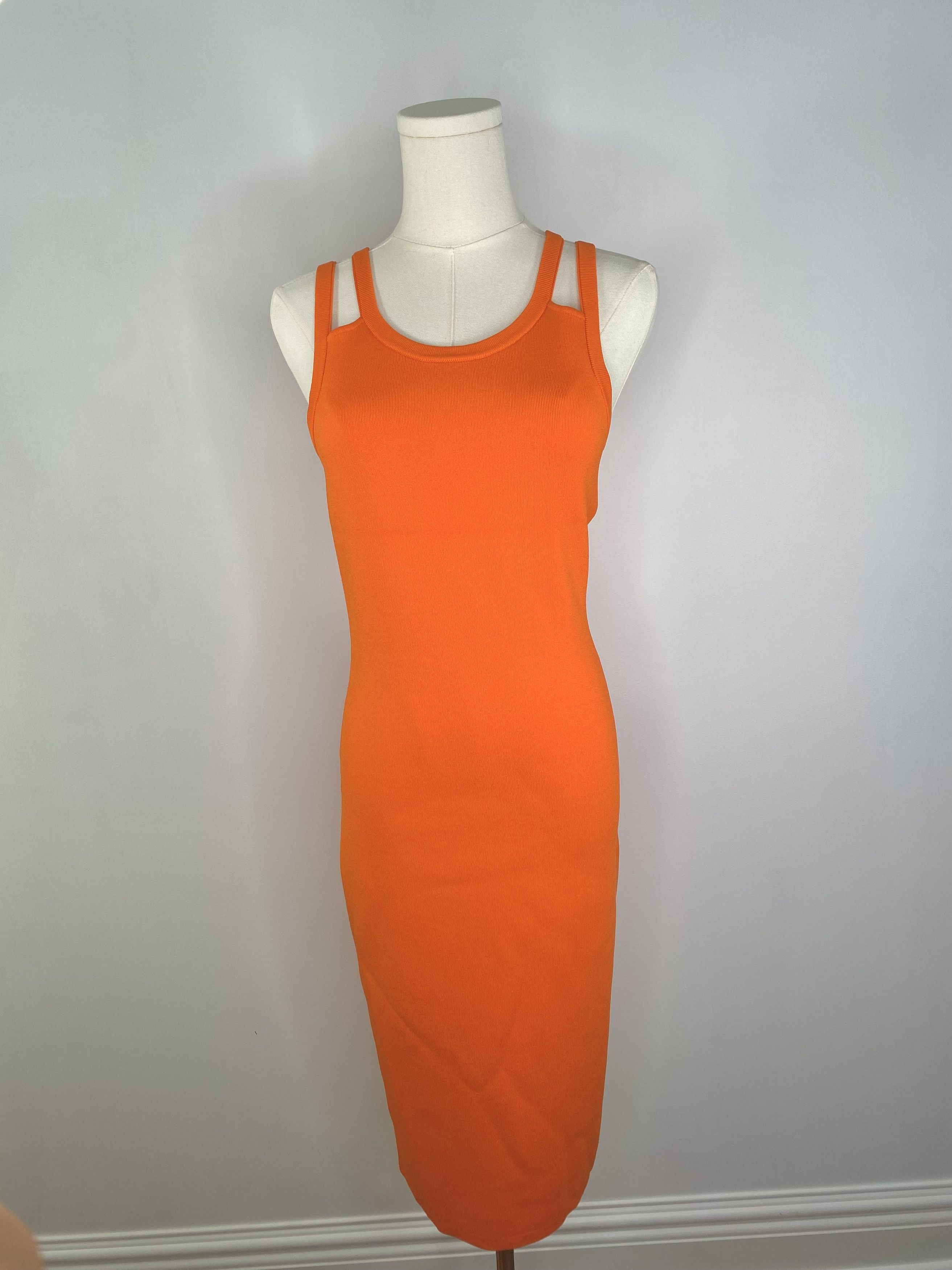 Michael Kors Bright Orange Knit Bodycon Dress