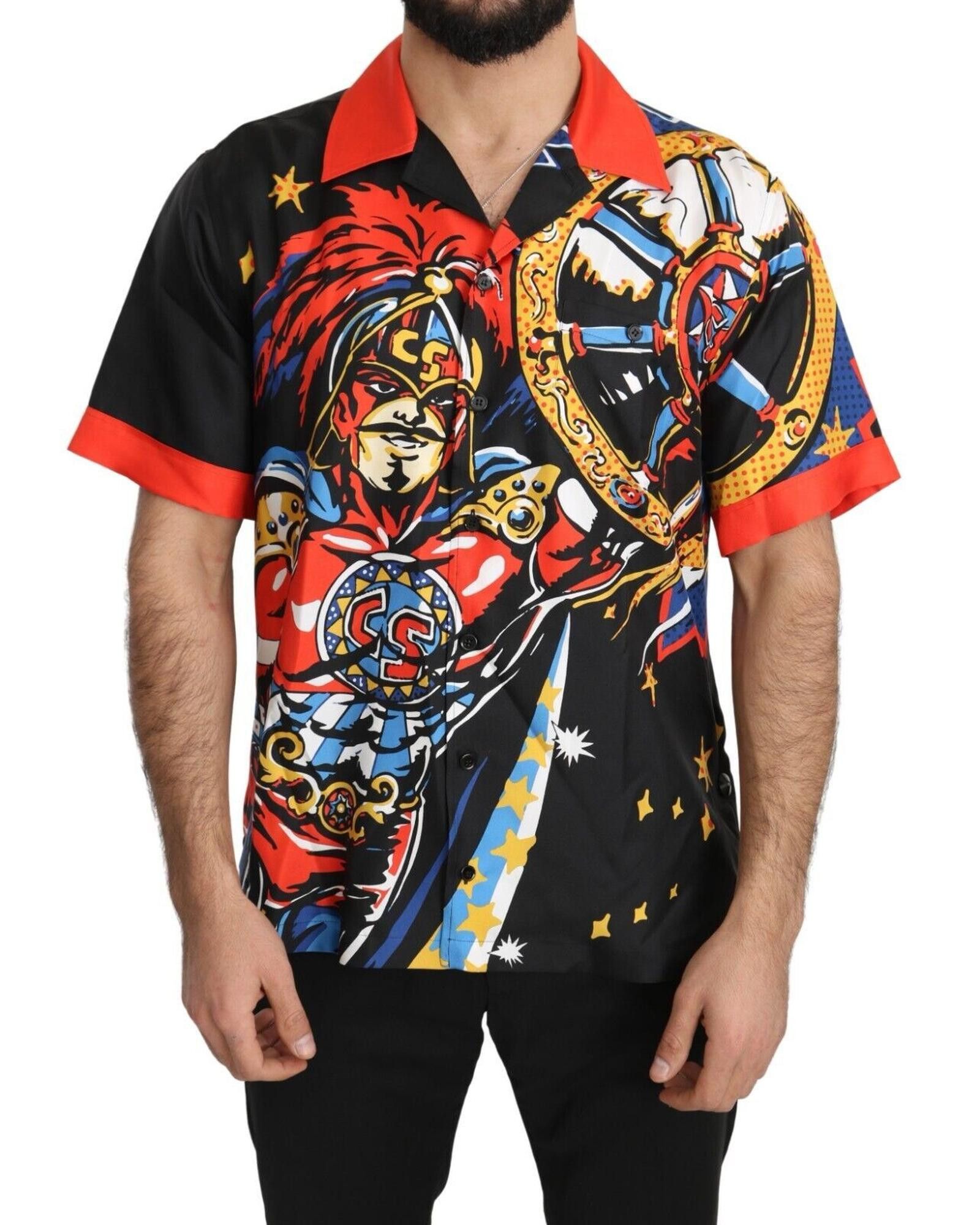 image of Dolce Gabbana Printed Short Sleeves Casual Shirt, Men's (Size XS)