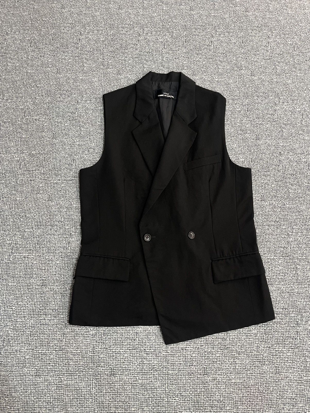 Comme des Garcons Vintage 90s Comme des garcons wool asymmetric vest Size 38R - 2 Thumbnail
