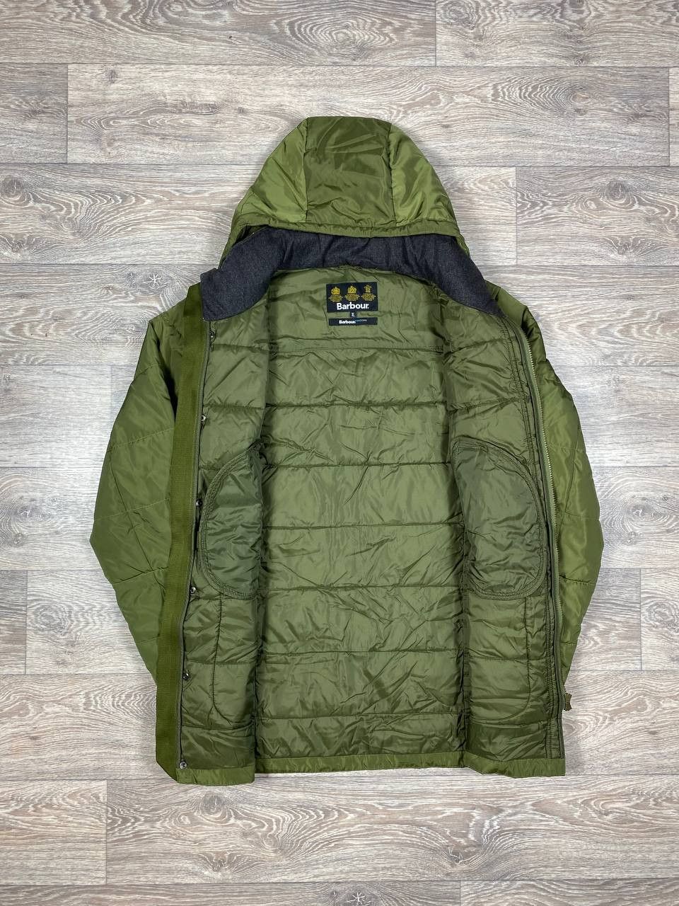 Barbour Men`s Barbour Retail Fairford Fibre Down Green Parka Jacket Size US XL / EU 56 / 4 - 4 Thumbnail