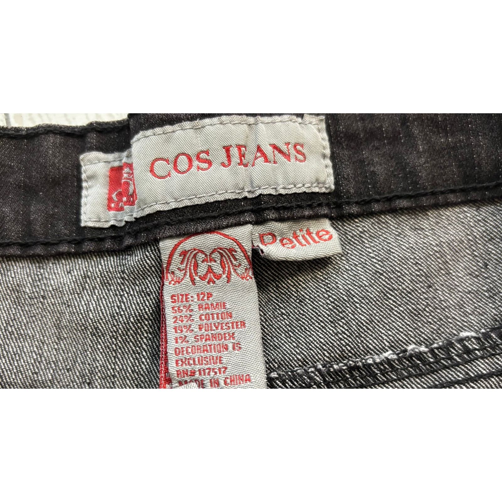 Cos COS Women’s Black Rhinestone Floral Embellished Jeans 12P Size 34" / US 12 / IT 48 - 4 Thumbnail