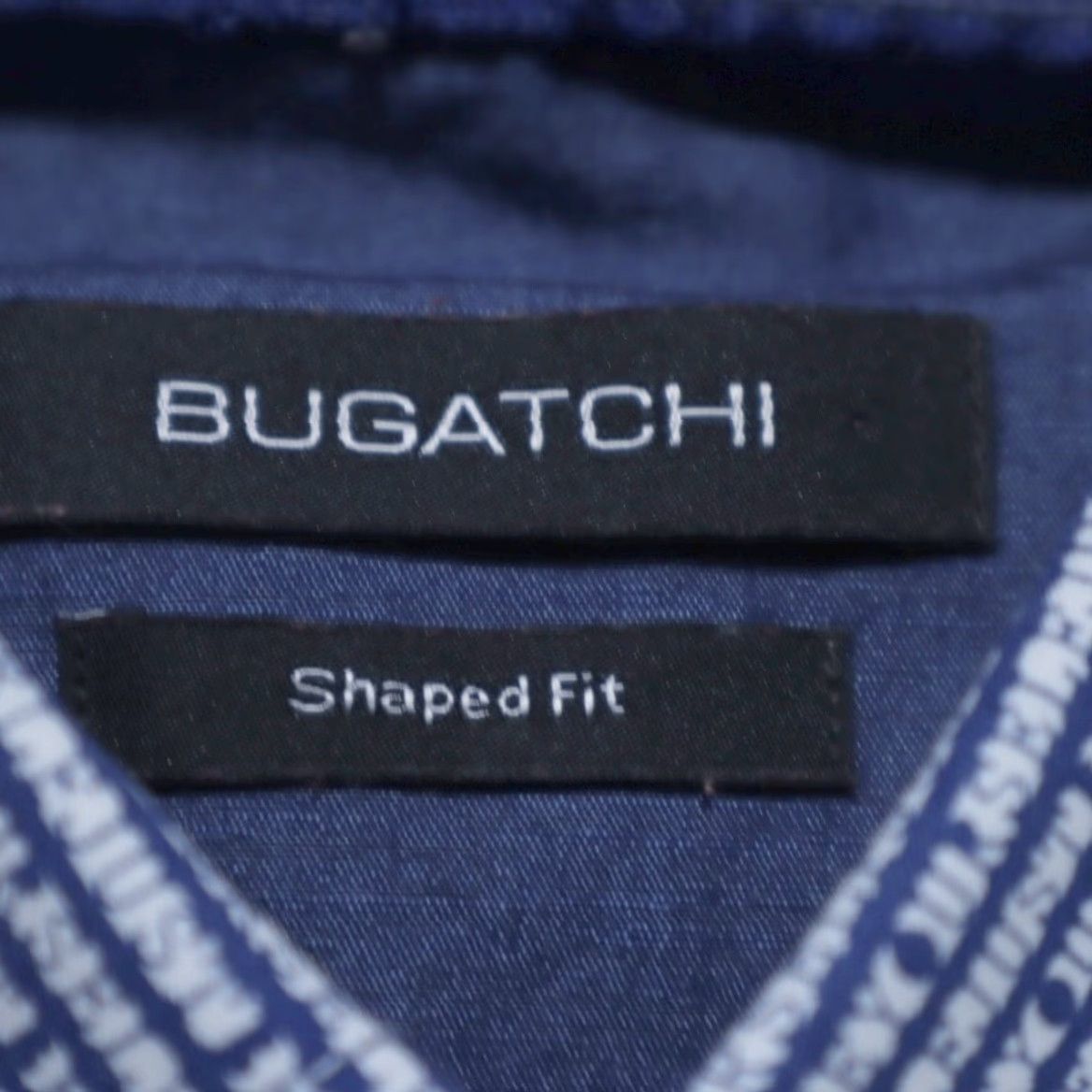 BUGATCHI Bugatchi Shirt Button Up Mens M Just Be Yourself Cotton Striped Blue Size US M / EU 48-50 / 2 - 5 Thumbnail