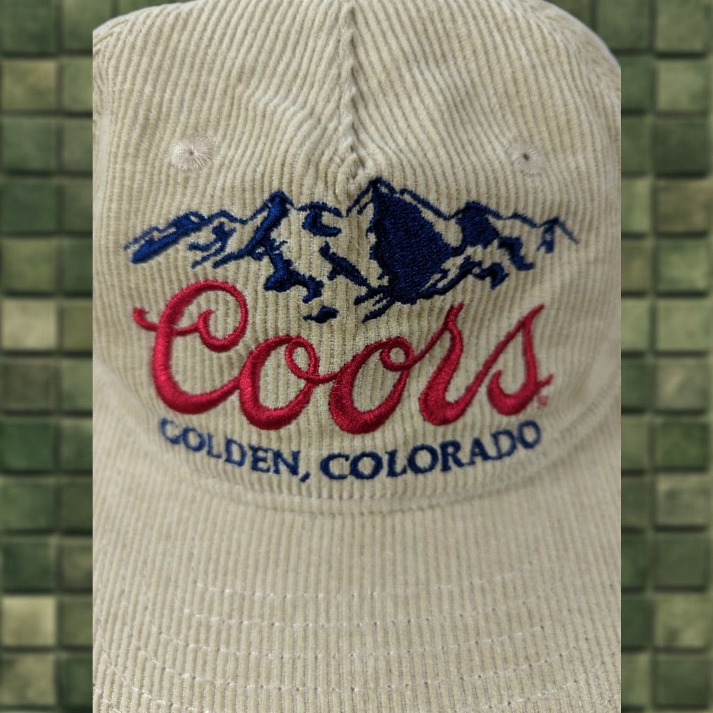 Mad Engine VINTAGE Coors beer Corduroy Relaxed Fit Men's Trucker Snapback Cap Hat Beige NWOT Size ONE SIZE - 1 Thumbnail