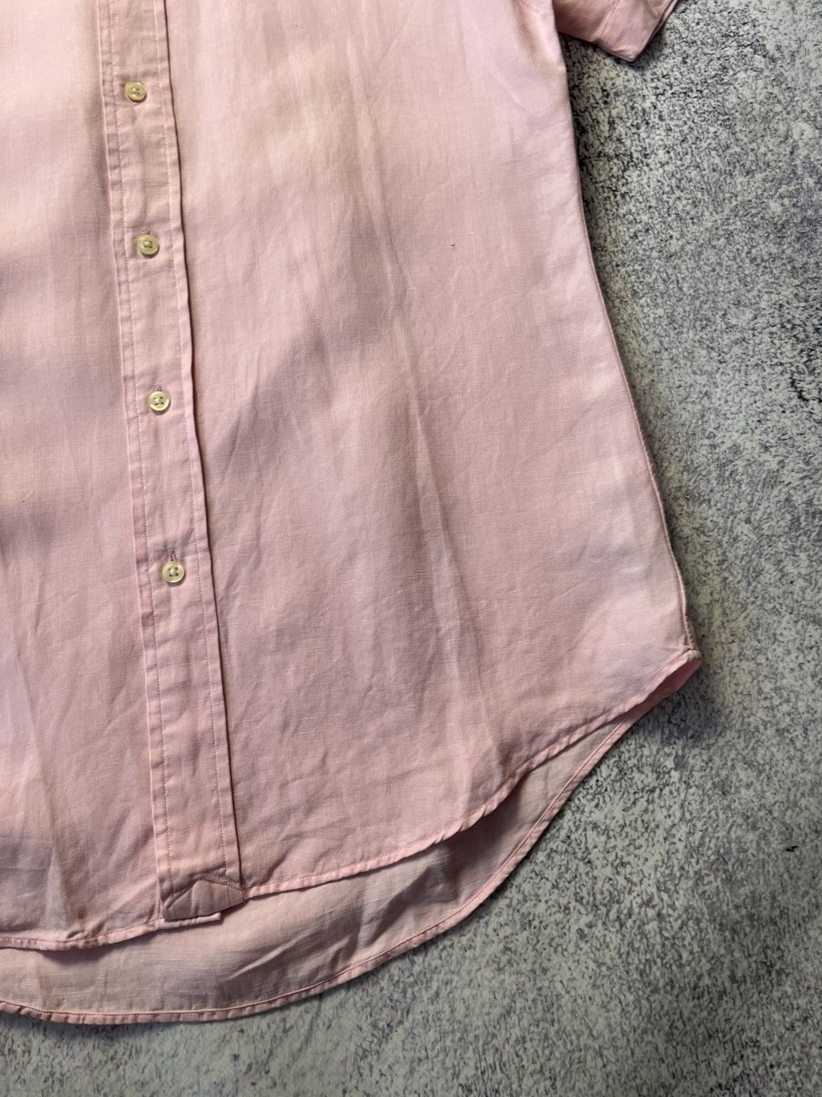 Polo Ralph Lauren Vintage RALPH LAUREN Linen Striped Short Sleeved Silk Shirt Size US S / EU 44-46 / 1 - 15 Thumbnail