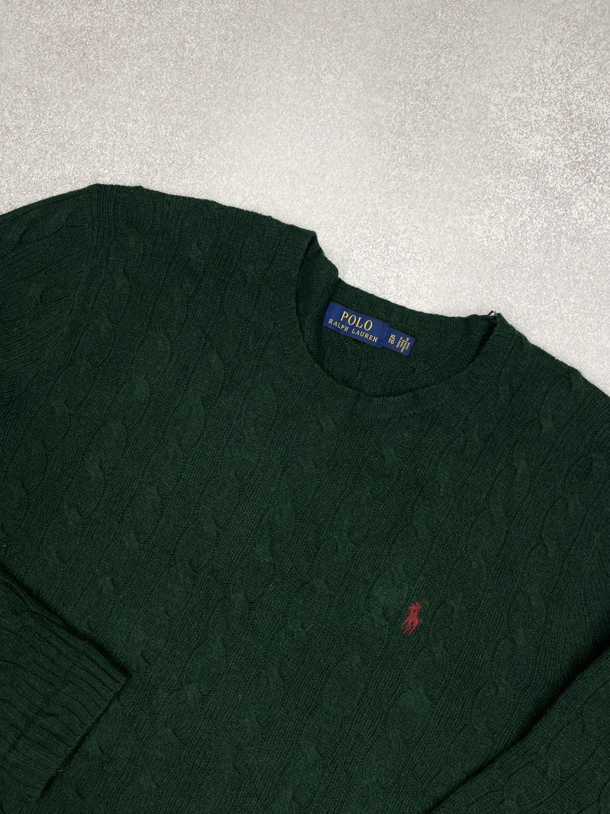 Polo Ralph Lauren Mens Polo Ralph Lauren Knitted Sweater Green Y2K Rugby Size US XL / EU 56 / 4 - 4 Thumbnail