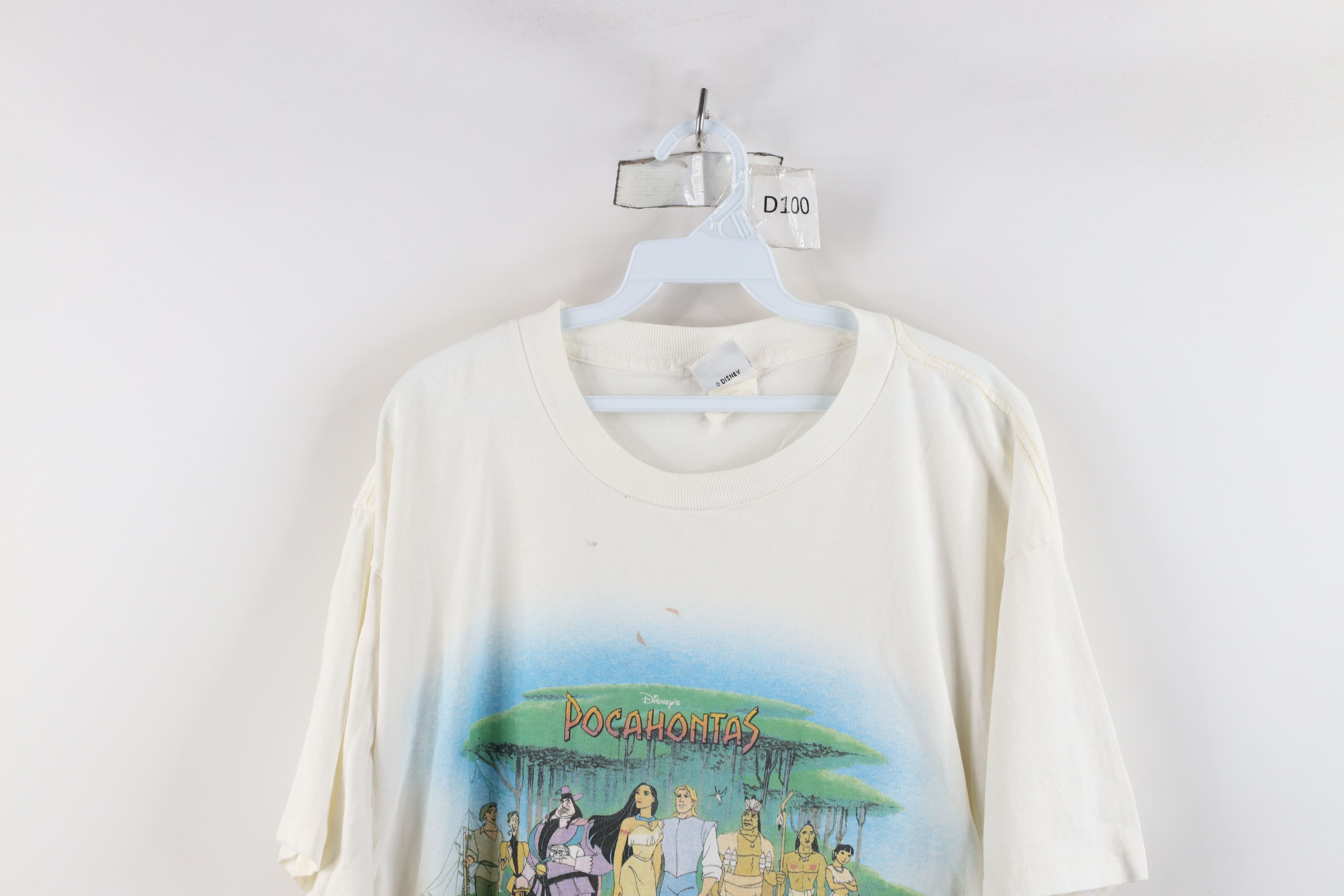 Disney × Vintage Vintage 90s Disney Pocahontas Spell Out Short Sleeve T-Shirt Size US XL / EU 56 / 4 - 2 Thumbnail