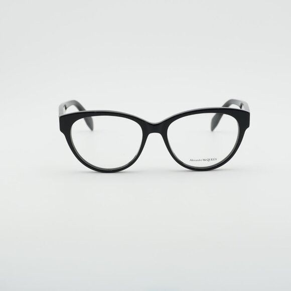Alexander McQueen Alexander McQueen AM0359O 001 Eyeglasses Black 52mm Cat Eye Size ONE SIZE - 5 Thumbnail