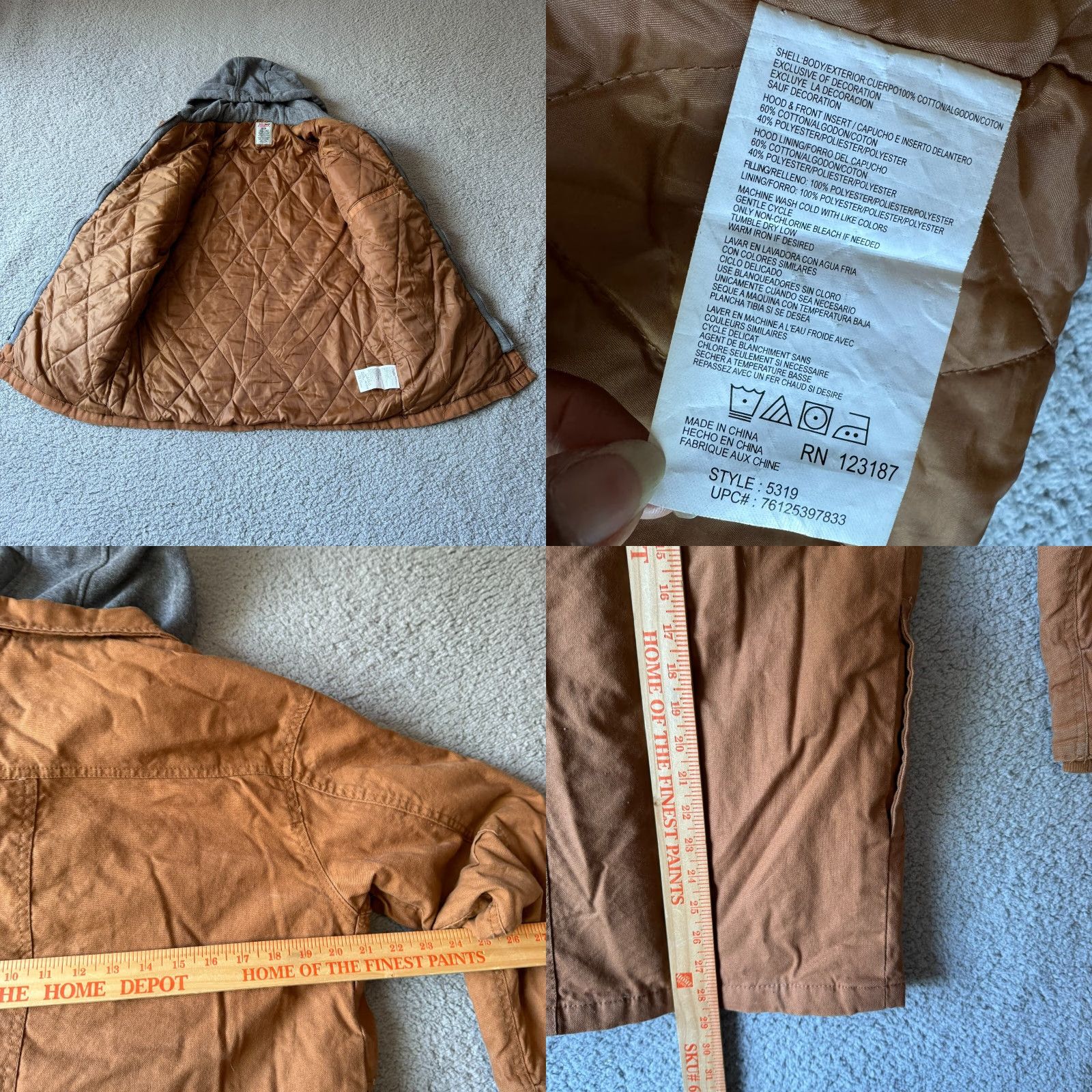 Dickies Dickies Jacket Mens Small Brown Shacket Hooded Insulated Chore Barn Size US S / EU 44-46 / 1 - 8 Thumbnail