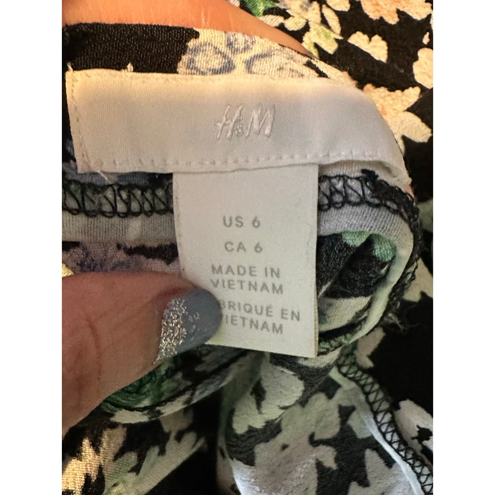 H&M H&M black green floral a line skirt size maxi skirt size 6 Size 28" / US 6 / IT 42 - 3 Thumbnail
