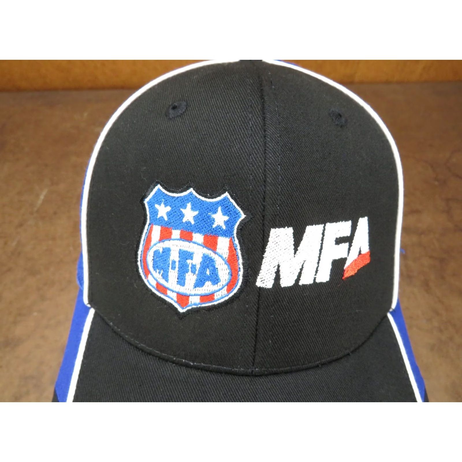 Port Authority Revised Title: MFA Oil Grain Farm Black Blue Stars and Bars Trucker Hat Adjustable Vintage Size ONE SIZE - 2 Thumbnail