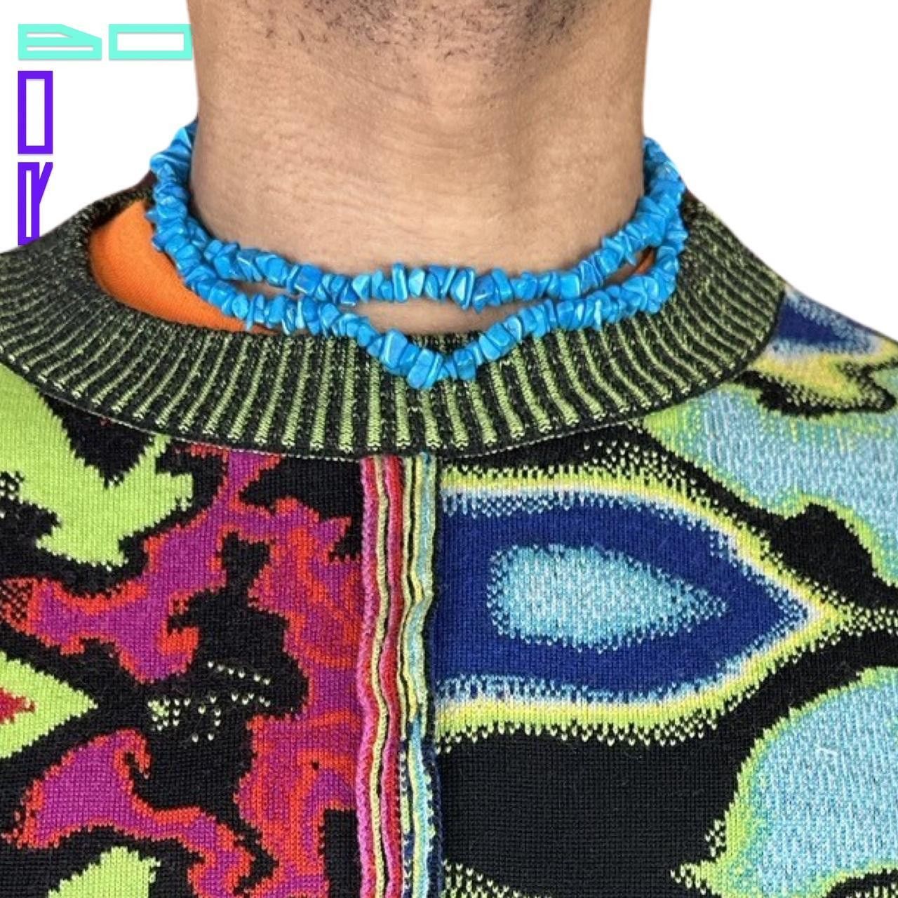 Jewelry × Other VINTAGE TURQUOISE BLUE ROCK BEADED NECKLACE Size ONE SIZE - 1 Thumbnail