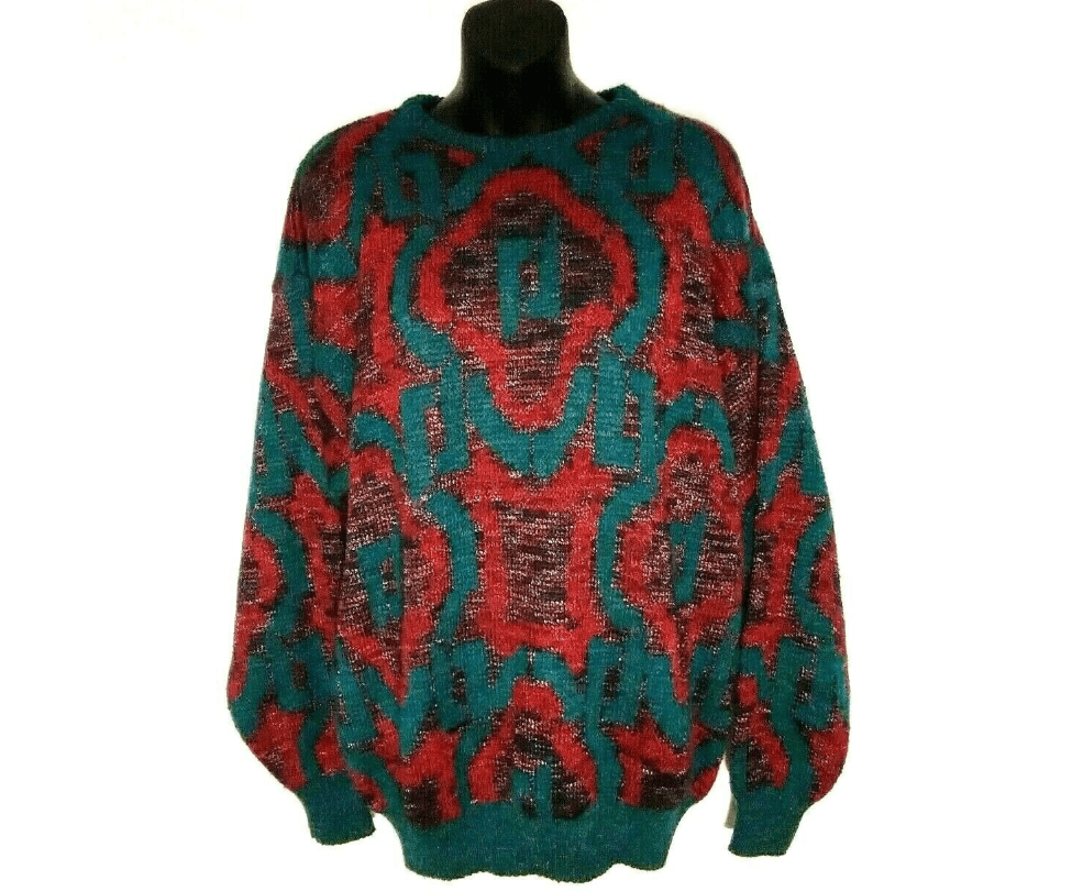 Vintage Vintage 90s Premium Bugatchi Uomo Sweater Abstract L Unique Size L / US 10 / IT 46 - 1 Thumbnail