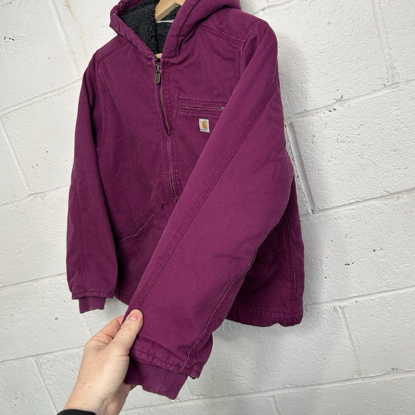 Carhartt Y2K Carhartt Sherpa-Lined Hooded Detroit Jacket “Purple” Size XS / US 0-2 / IT 36-38 - 9 Thumbnail
