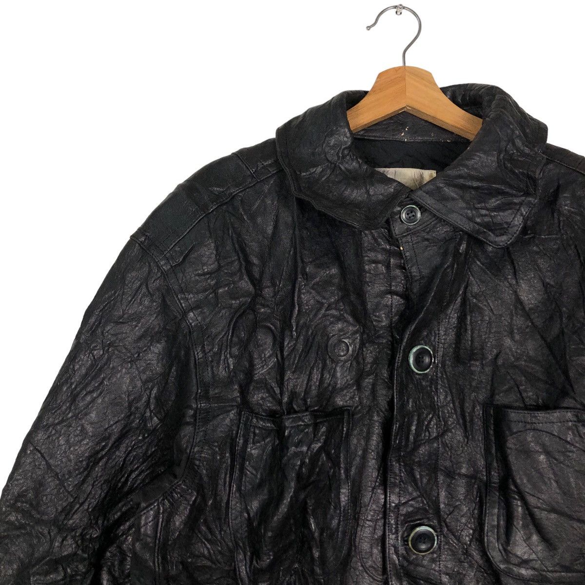 Japanese Brand 🔥Vtg Biker Leather Jacket Jun Men Issey Miyake Japan Made Size US M / EU 48-50 / 2 - 7 Thumbnail