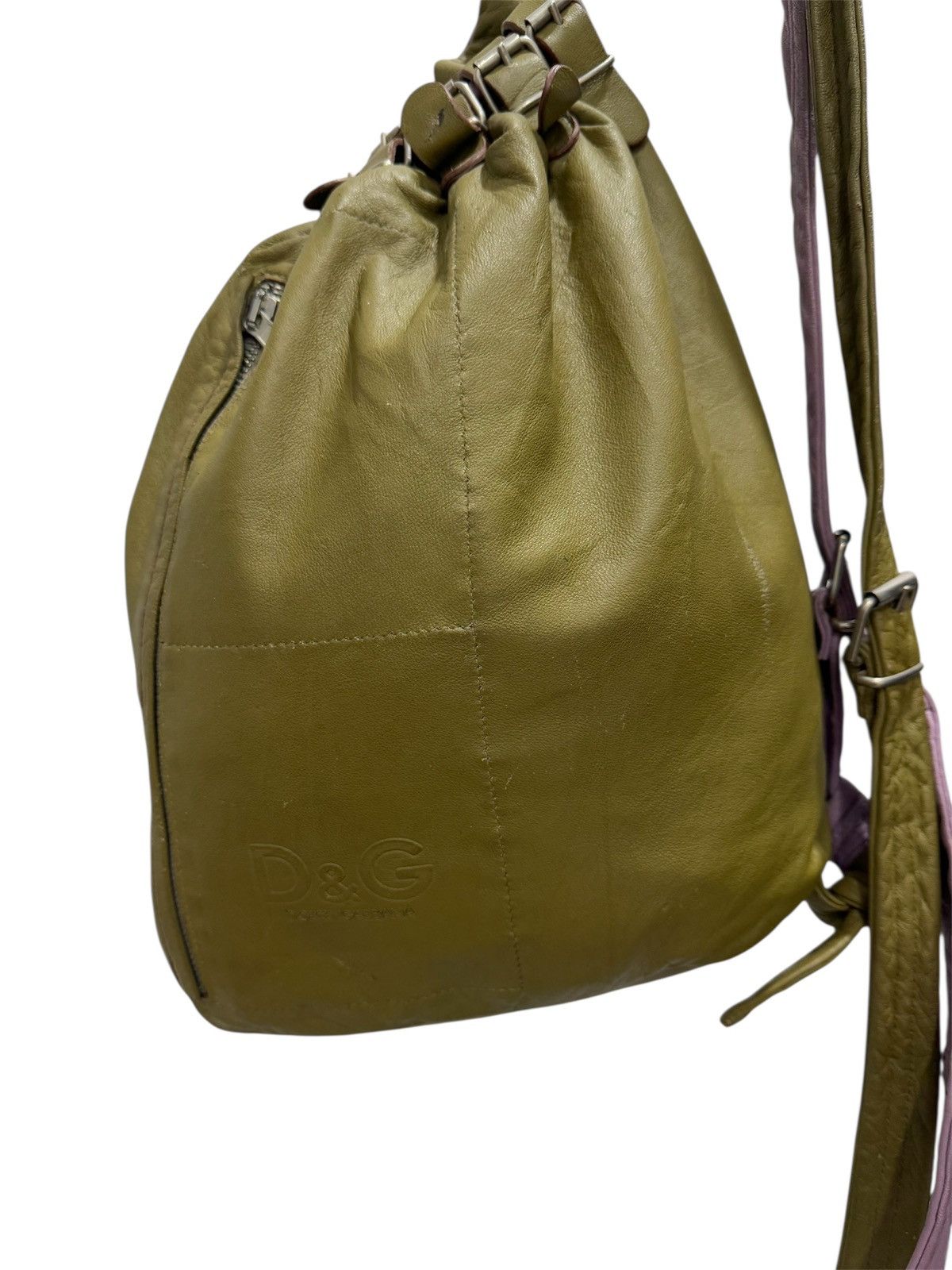 Dolce & Gabbana × Genuine Leather DOLCE & GABBANA LEATHER CROSS BODY BACKPACK PURPLE OLIVE Size ONE SIZE - 3 Thumbnail
