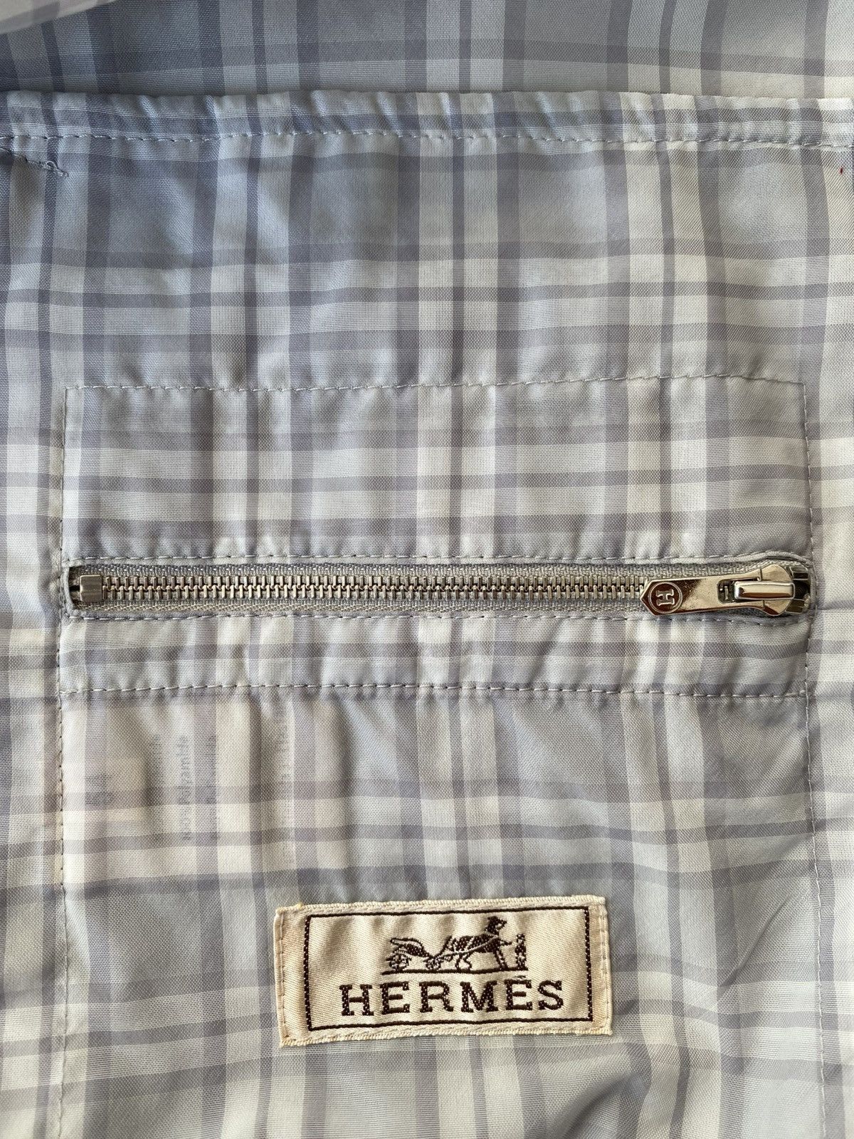Hermes Vintage Hermès Check Pattern Bomber Jacket Plaid Lightweight Size US L / EU 52-54 / 3 - 11 Thumbnail