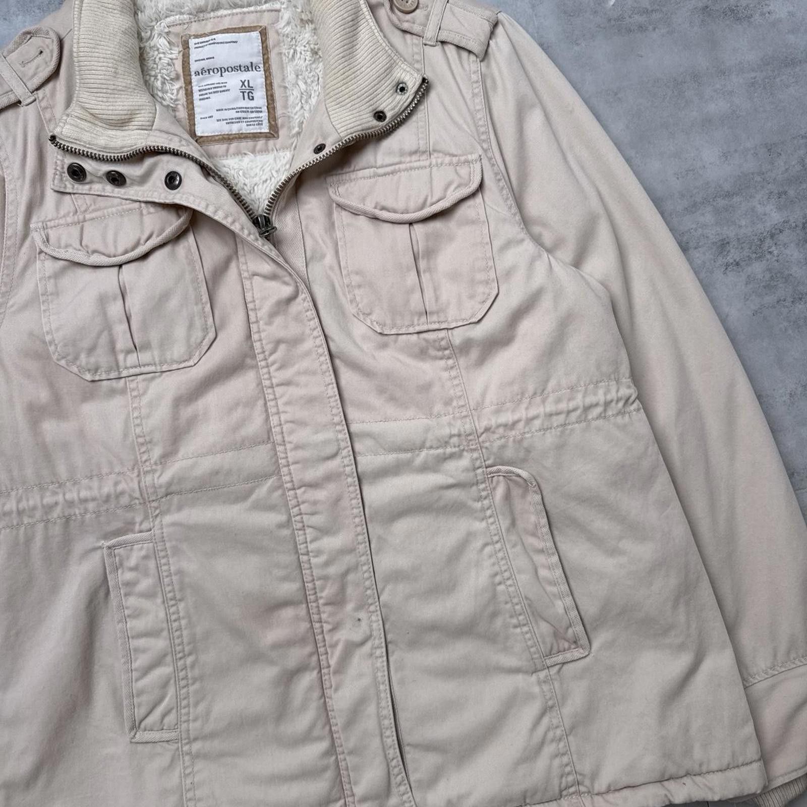 Aeropostale Y2K Aeropostale Beige 00s Lined Zip Up Utility Jacket Size US XL / EU 56 / 4 - 8 Thumbnail