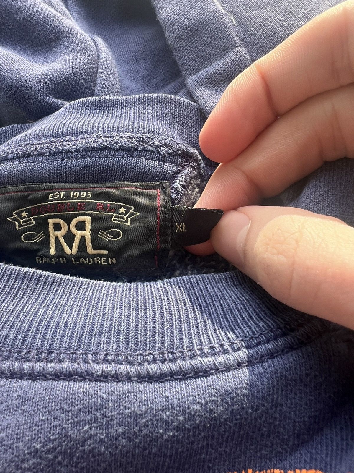 RRL Ralph Lauren Double RL hoodie blue Size US XL / EU 56 / 4 - 2 Thumbnail