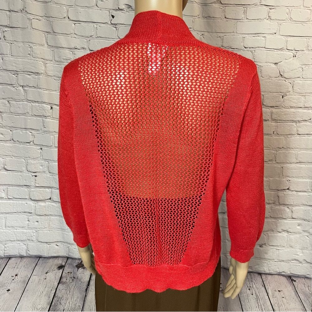 Chicos New Chico's Red Knit Open Front Cardigan Size 0 US S Size S / US 4 / IT 40 - 4 Thumbnail