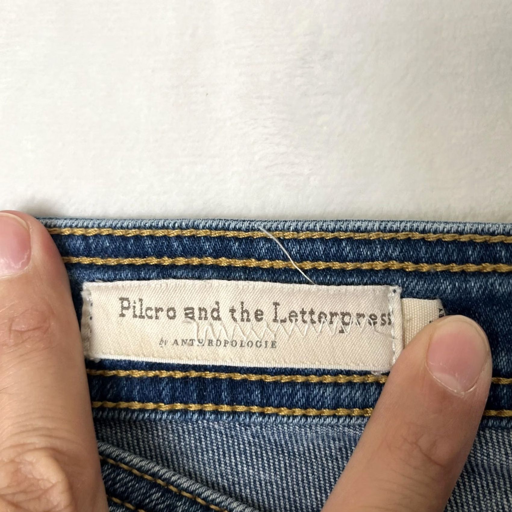 Vintage Pilcro And The Letterpress Jeans Womens High-Rise Skinny 28 Blue Wash Denim Size 28" / US 6 / IT 42 - 6 Thumbnail
