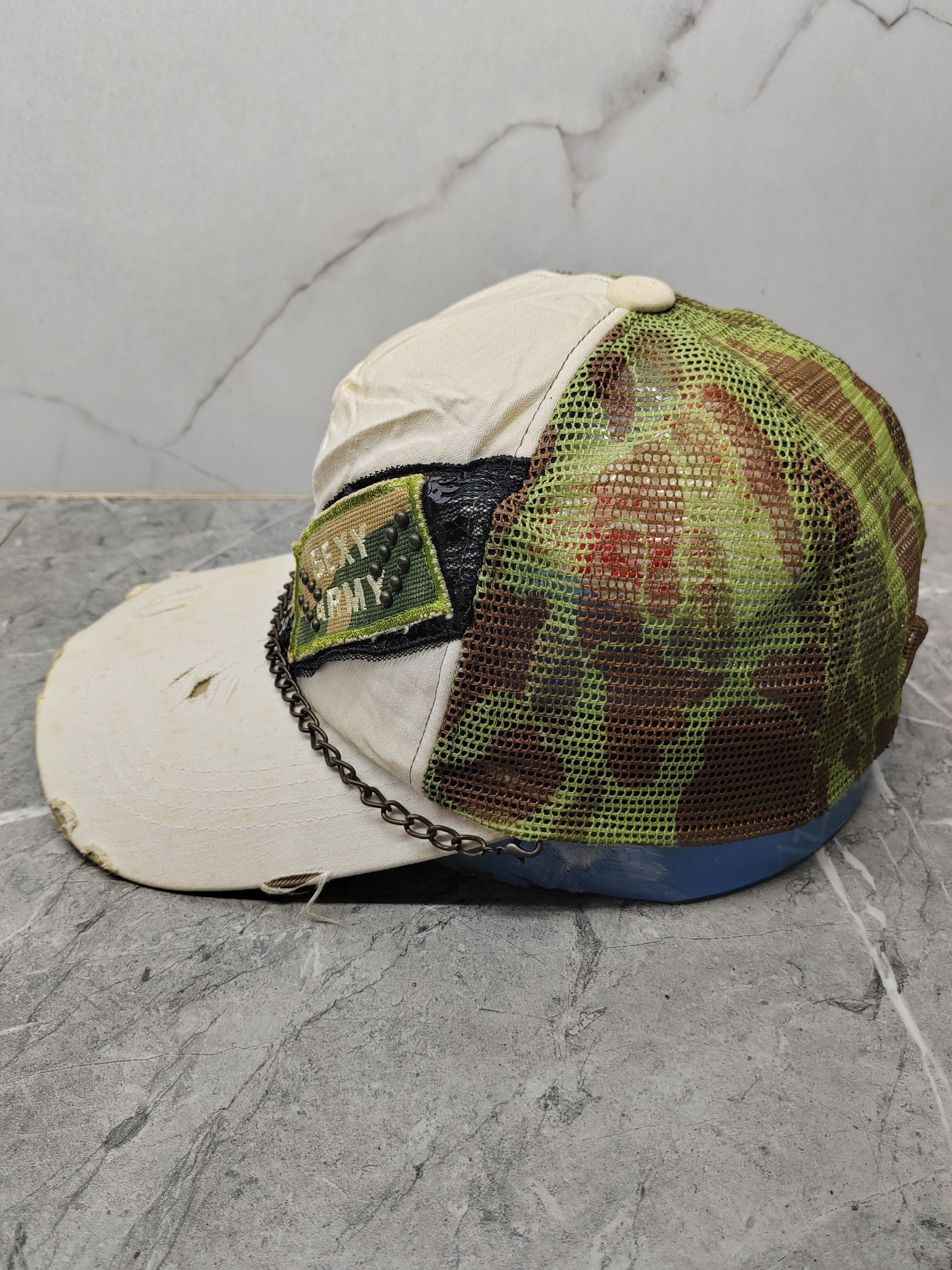 Japanese Brand Vintage Sexy Army Camo Distressed Style Cap Hat Size ONE SIZE - 4 Thumbnail