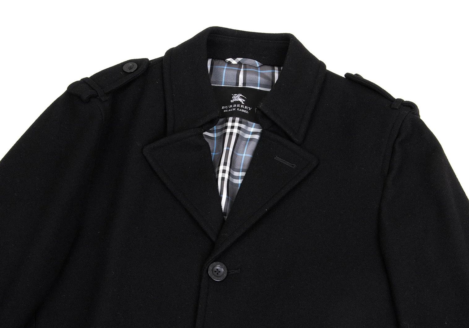 Burberry Cashmere Blend Wool Nylon Melton Half Coat in Black, L Size US XXS / EU 40 - 2 Thumbnail